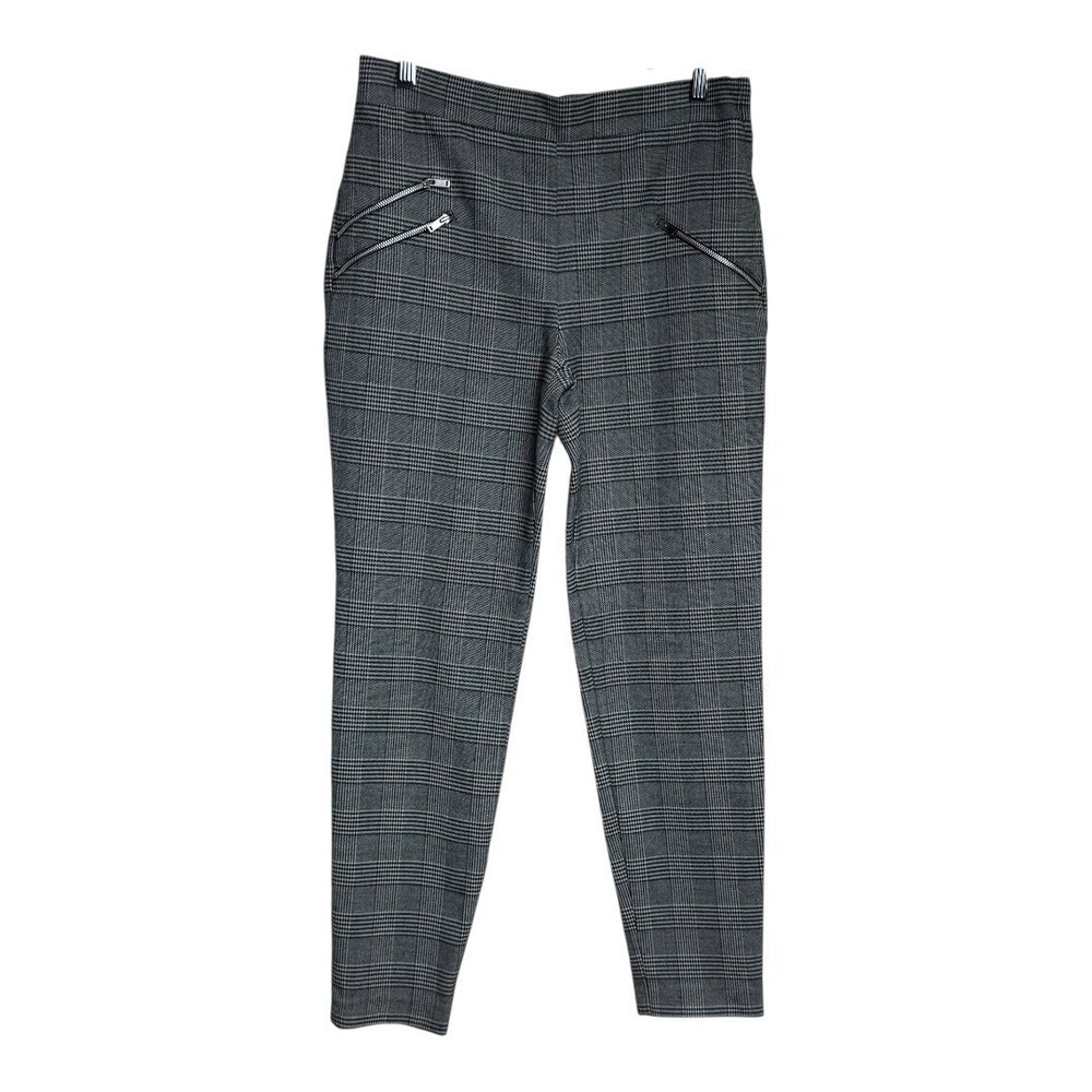 ZARA WOMAN Plaid Zipper Pocket High Rise Skinny Leg Pants Size M‎